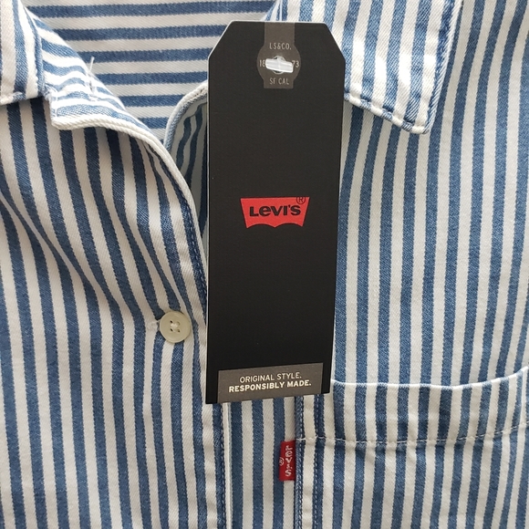 NWT**Levi's Women's Rumi Button Down Sleeveless Front Tie Shirt - Picture 8 of 8